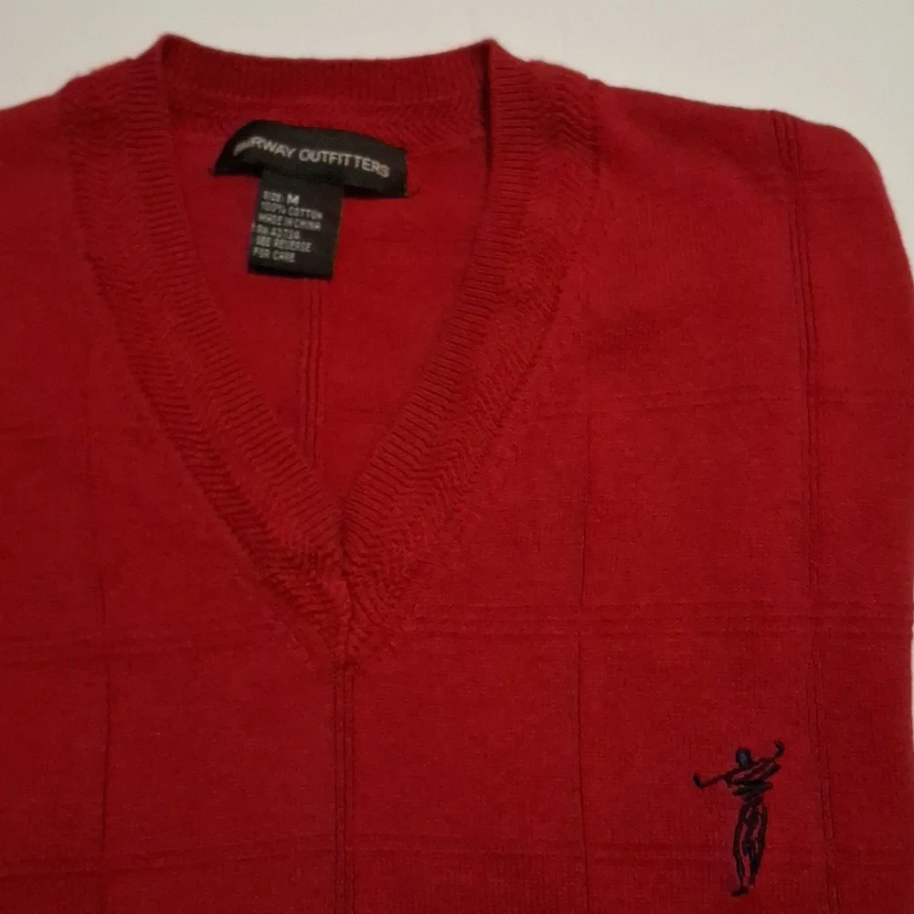 Men's Medium V-Neck Dark Red Sweater Vest